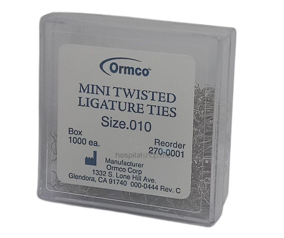 Ormco Mini Twisted Kobayashi Ligature Ties 0.01 1000Pcs 270-0001