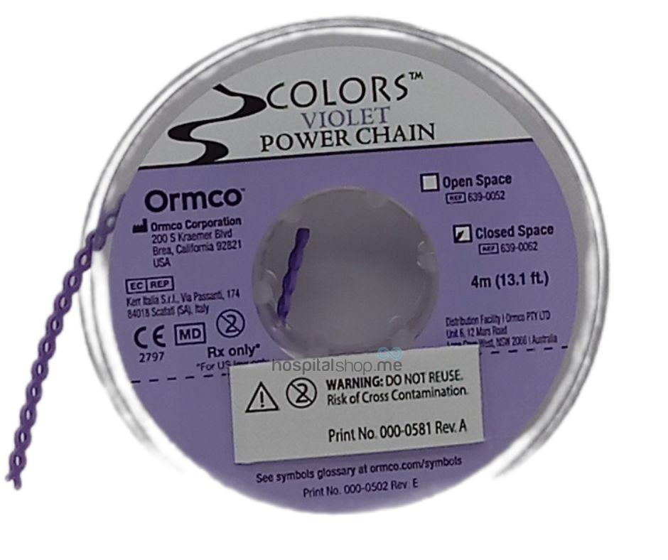 Ormco Power Chain Closed Violet 13.1 Ft 3.99mts Spool 639-0062