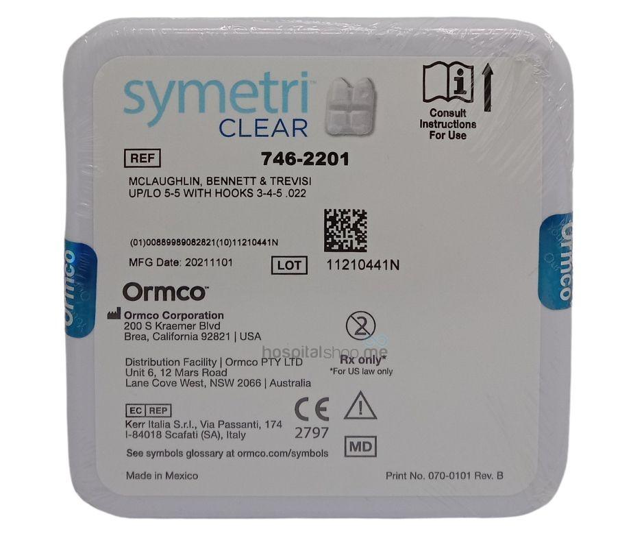 Ormco Symetri Clear Brackets Single Patient Kit 5-5 746-2201