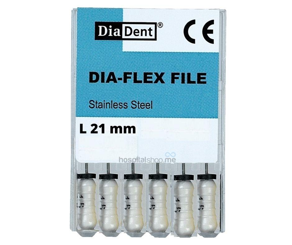 Diadent DiaFlex Flexible K-File 21 mm 15 White 6 Pcs
