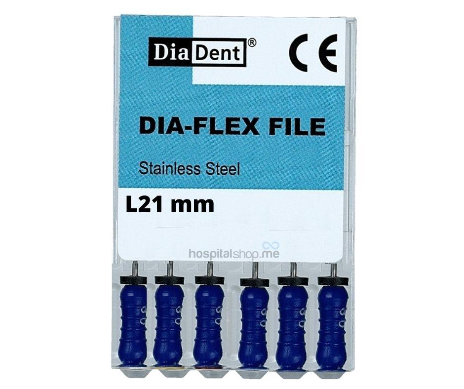 Diadent DiaFlex Flexible K-File 21 mm 30 Blue 6 Pcs