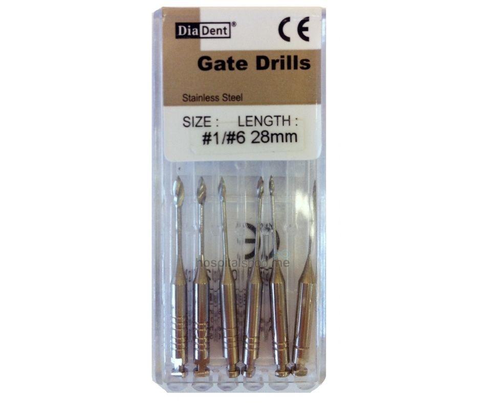 Diadent Gate Drill 32 mm 1-6 Silver 6 Pcs
