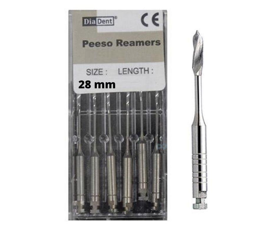 Diadent Peeso Reamer Rotary 28mm assorted Silver 6 Pcs
