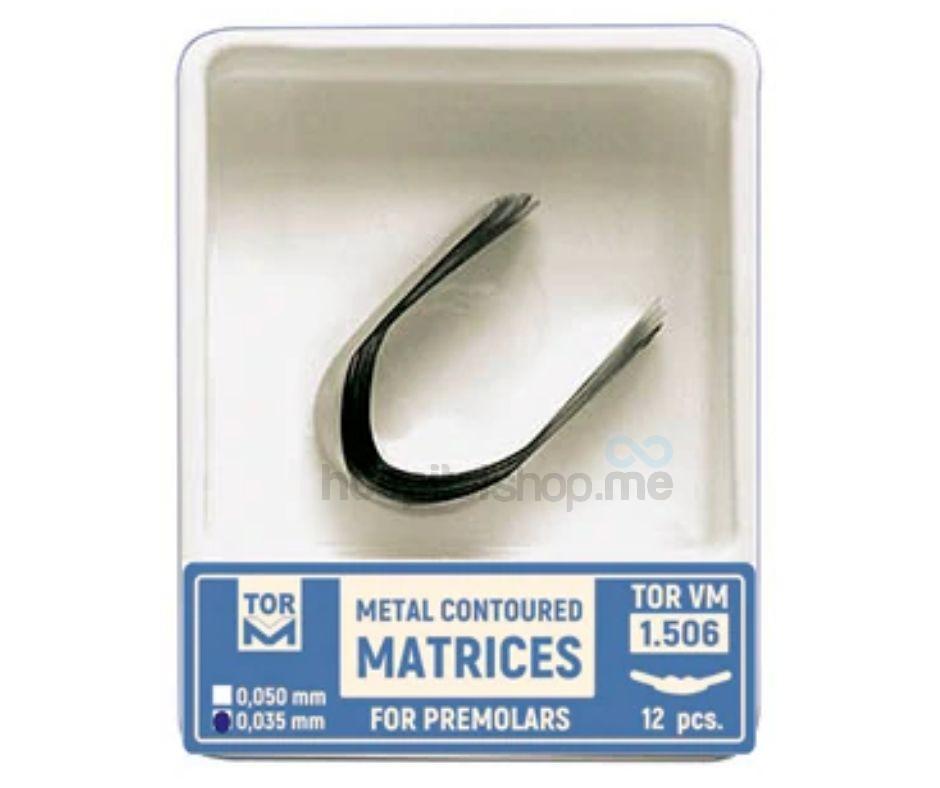 TOR VM Metal Contoured Matrix for Premolars Bilateral Ledge 5mm Width 12pcs 1.506