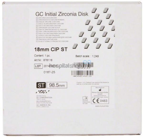 GC Initial Zr-FS Zirconia Disc Standard Translucency 98.5 x 18 mm 878120
